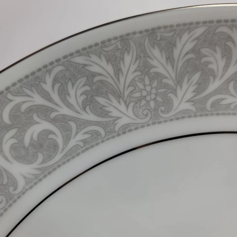 Imperial China Whitney Chop Plate White Gray Band Leaf Scrolls W. Dalton